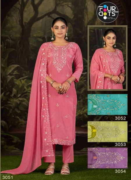 Sania By Fourdots Glass Organza Designer Salwar Suits Orders In India
